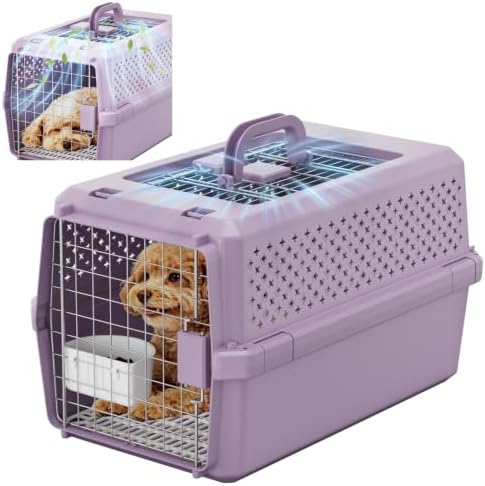 RIZZARI Purple Pet Carrier: Airline Approved Dog Crate Travel Kennel by RIZZARI