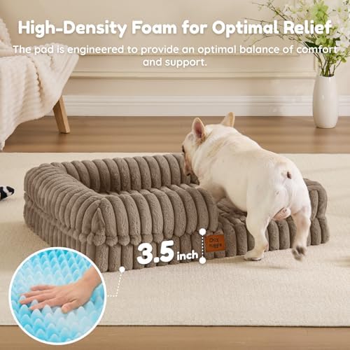 ChiXnuggle Faux Fur Orthopedic Dog Bolster Bed, Waterproof Washable Cover - Image 3