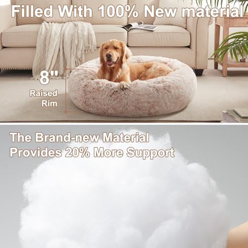36 inches Faux Fur Fluffy Donut Dog Bed - Image 3