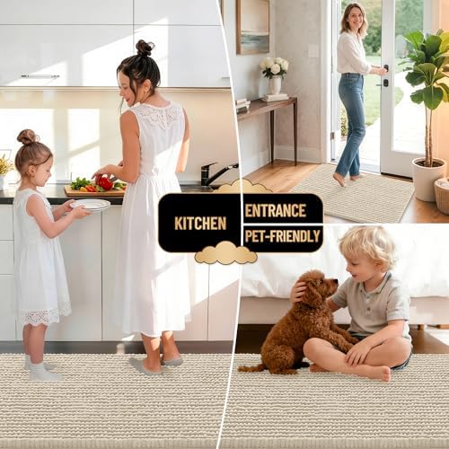 OLANLY Thick Chenille Bathroom Runner Rugs 47x17, Absorbent Bath Mat - Image 6