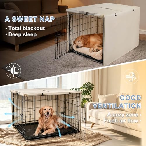 Explore Land Dog Crate Cover, 54 inches, Light Tan - Image 6