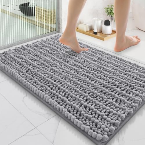 Smiry Bathroom Rugs 35X24, Extra Soft Rubber Backing Chenille Bath Mats by Smiry