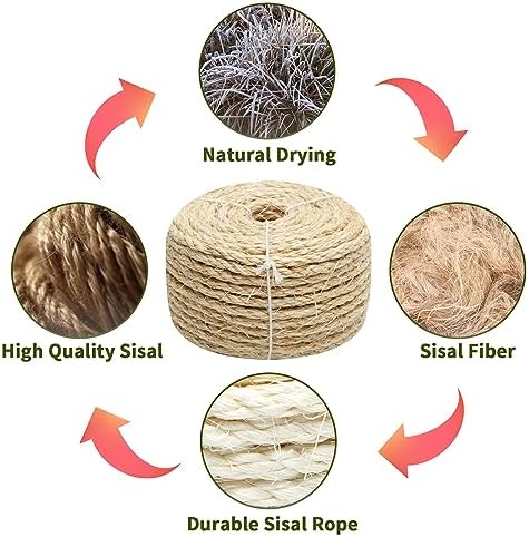 Cat Natural Sisal Rope 1/4 Inch 6mm 164-Feet - Image 4