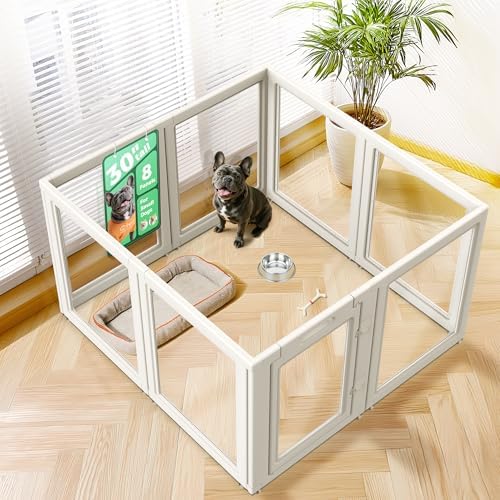 FXW AuraSpace Clear Acrylic Indoor Dog Playpen, 8 Panels by FXW