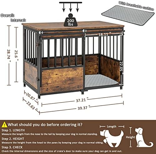 KOOPRO 40" Dog Crate Furniture w/Cushion, Heavy Duty - Image 6