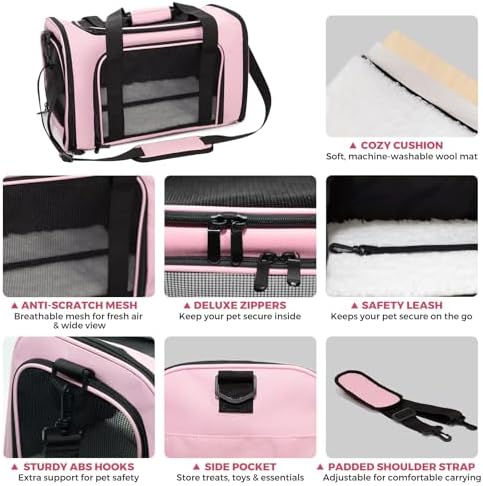 Soft-Sided Cat Carrier 20x13x13 in Expandable Travel Pet Bag 22LBS - Image 4