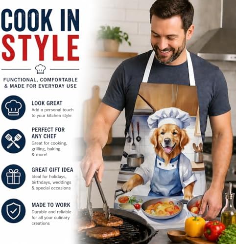 Caroline's Treasures Golden Retriever The Chef Apron Cooking Kitchen Server - Image 2