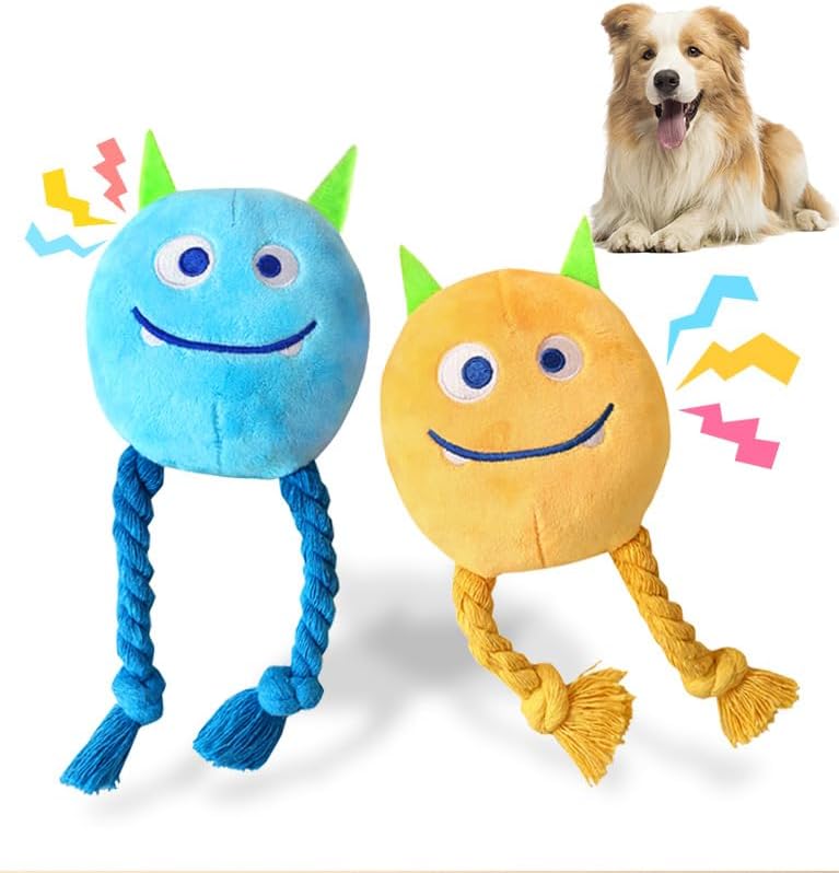 lilfrd 2 Pack Squeaky Rope Plush Dog Toys by Lilfrd
