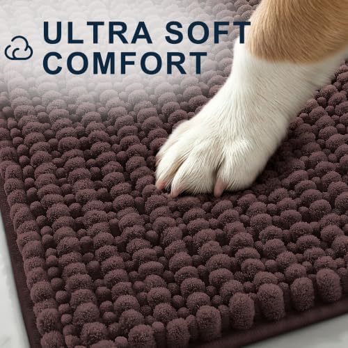 Smiry Dog Door Mat for Muddy Paws 30x20, Ultra Absorbent Chenille Doormat - Image 3