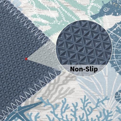 Giwawa Summer Coral Bath Rug Coastal Starfish Bathtub Mat Extra Soft Washable - Image 5