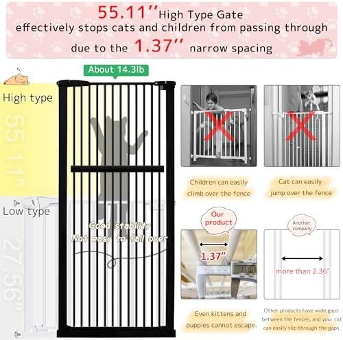Lumizone 55.12" Extra Tall Pet Gate - Image 4