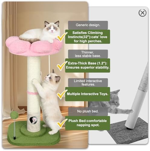 Tall Cat Scratching Post for Indoor Cats, Sisal Scratching Post - Image 4