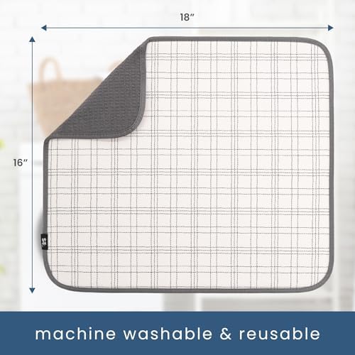 S&T INC. Dish Drying Mat, Stitched Plaid - Image 6