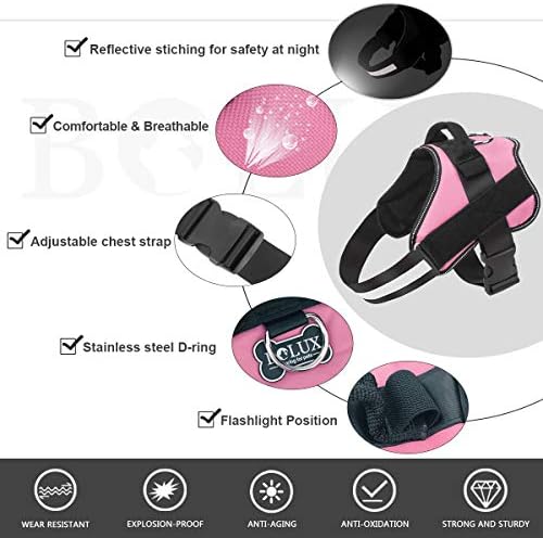 Bolux Dog Harness, No-Pull Reflective Dog Vest, Breathable Adjustable Pet - Image 2