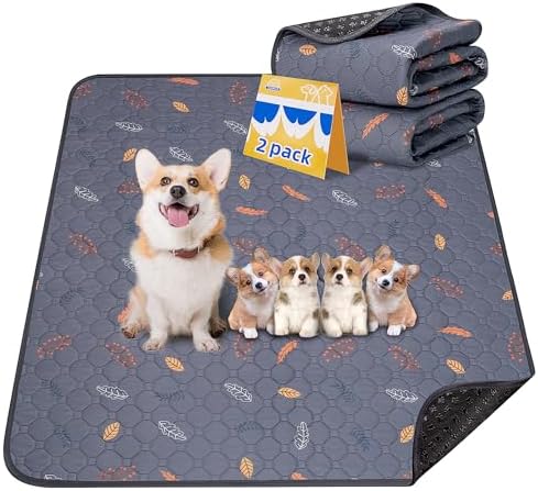 Sunheir Washable Pee Pads for Dogs 2-Pack Reusable Puppy Pads Pet Training Pads by SUNHEIR