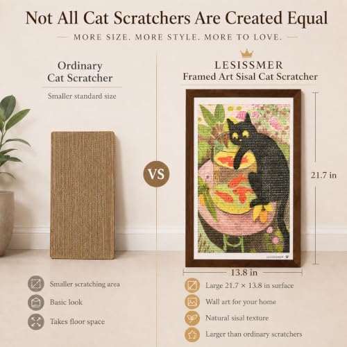 Wall Art Cat Scratcher, Framed Sisal Scratch Pad - Image 5