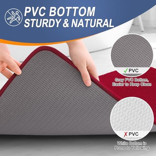 OLANLY Memory Foam Bathroom Runner Rug 44x24, Absorbent Long Bath Mat - Image 4