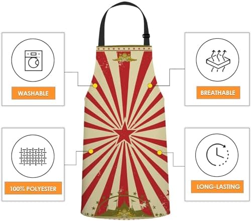 Vintage Circus Apron Adjustable Neck Bib Apron - Image 4