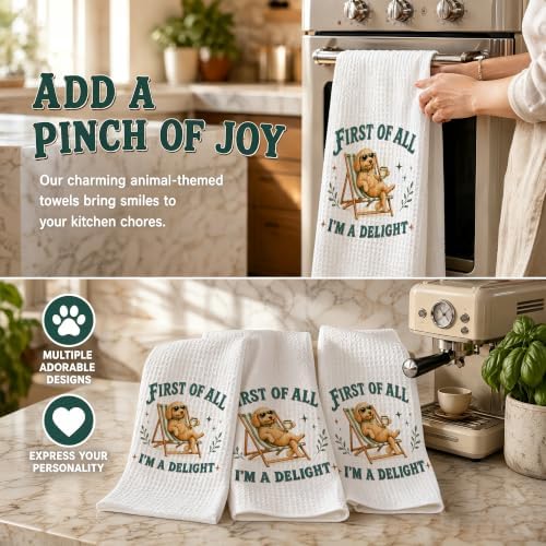 Labradoodle Kitchen Towel, Cute Dog Hand Towel, Funny Dog Lover Gift - Image 6
