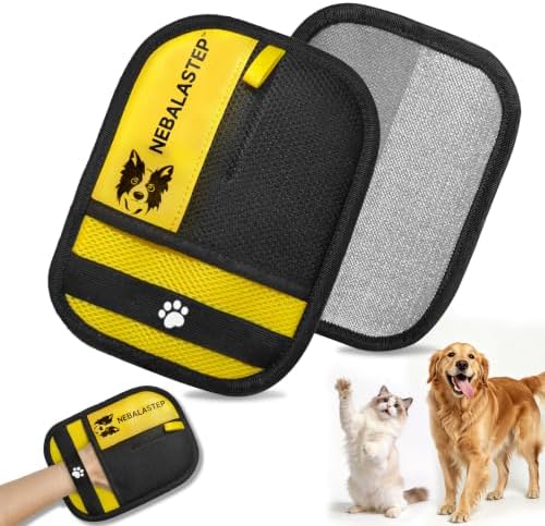 Pet Hair Remover Gloves Brush for Dogs & Cats, Electrostatic Reusable Pet Hair by NEBALASTEP