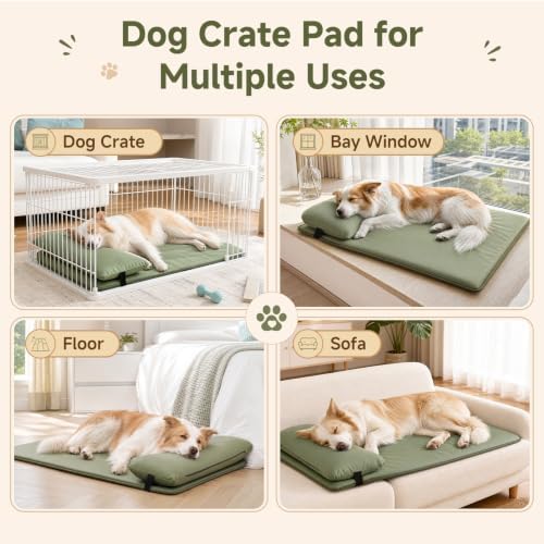 Waterproof Dog Crate Pad with Pillow, Large Dog Bed - Image 4