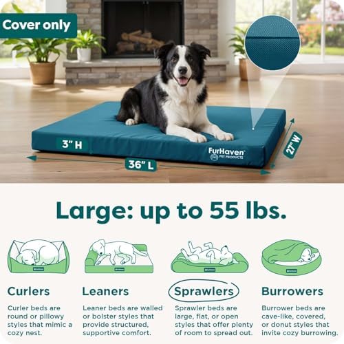 Furhaven Replacement Dog Bed Cover Water-Resistant Indoor/Outdoor Logo Print - Image 3