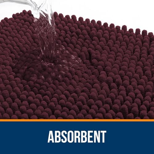 OLANLY Small Bathroom Rugs 24x16, Extra Soft Absorbent Chenille Bath Rugs - Image 4