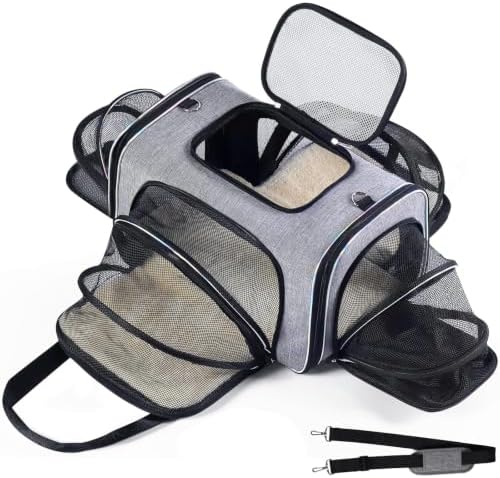 Airline Approved Cat Carrier Under Seat, 4-Way Expandable & Collapsible by bytaoqipet