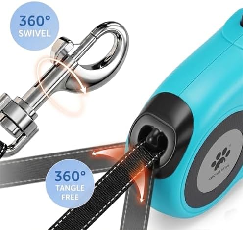 16 ft Retractable Dog Leash for Extra Large Dogs up to 130 lbs, Tangle-Free - Image 2