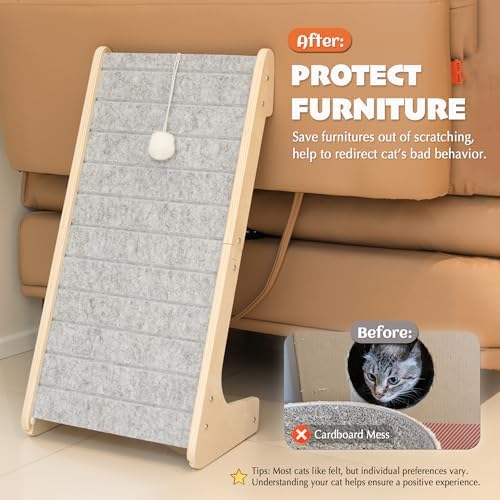 PETKARAY Felt Cat Scratcher, L Shaped Scratching Pad, Scratch Resistant Carpet - Image 6