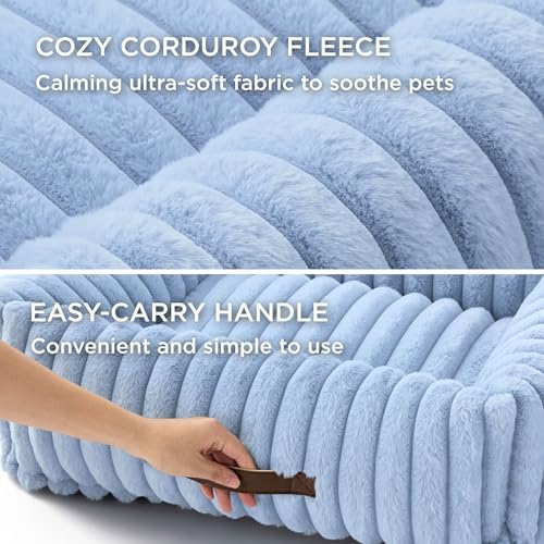 Bedsure ComfyFleece® Cute Dog Beds Large Sized Dog Washable，36in Blue - Image 3