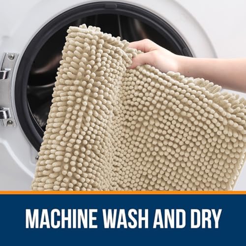 OLANLY Bathroom Rugs 34x21, Extra Soft Absorbent Chenille Bath Rugs - Image 5