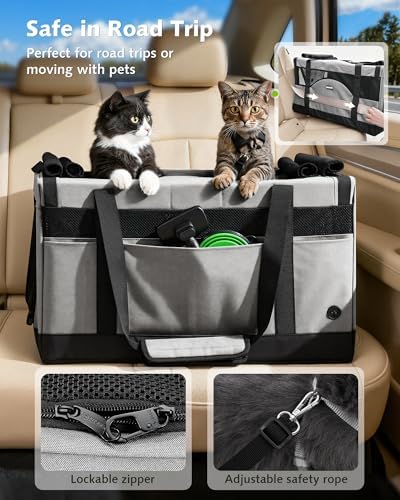 Pecute Large Cat Carrier, Soft Double Pet Crate - Image 4
