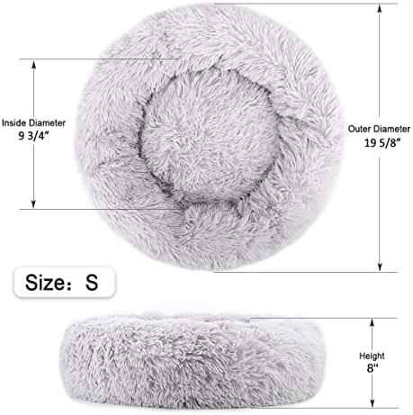 NOYAL Donut Dog Bed for Small Medium Pets, Plush Calming Faux Fur - Image 4