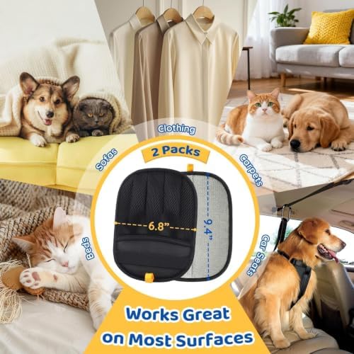 Pet Hair Removal Glove for Dogs & Cats, 2 Packs Five-Finger Grip - Image 4