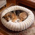 Donut Dog Beds Large Sized Dog Washable Plush Pet Bed, 36in White by VhenWhen