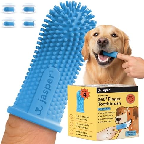 Jasper Dog Toothbrush, 360° Finger Toothbrush by OralWellnessforPets