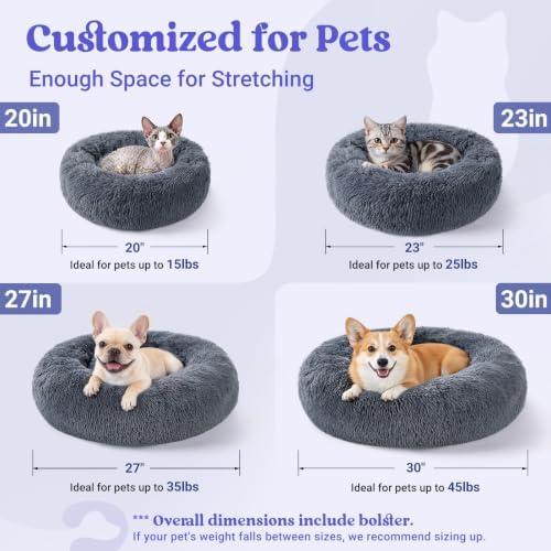 rabbitgoo Calming Cat Beds for Indoor Cats, 27 inches, Dark Grey - Image 5