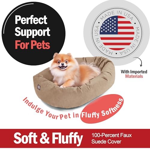 Majestic Pet Suede Shredded Memory Foam Mix Calming Dog Bed Washable - Image 2