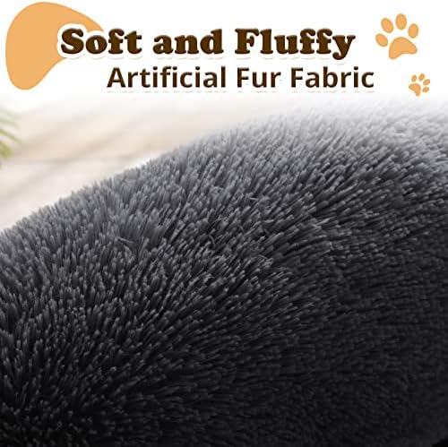 JOLLYVOGUE Dog Bed, Calming Anti-Anxiety Large Dog Bed, Fluffy Donut Cushion - Image 3