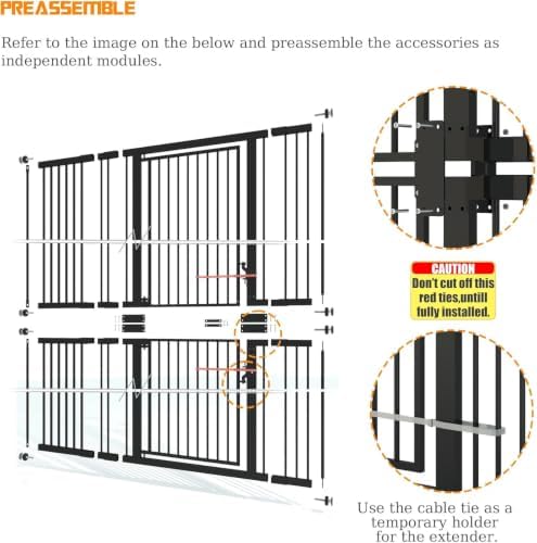 74.8" Extra Tall Pet Gate for Cats，29.5"-51.6" Extra Wide Cat Gate, Pressure - Image 5