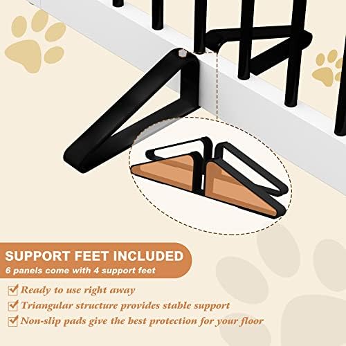 PUPETPO Freestanding Pet Gate for Dogs, Foldable Wooden Dog Gate for House - Image 3