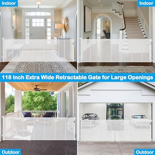 Reinforced 42” Extra Tall X 159” Extra Wide Retractable Gate Indoor Prevent - Image 5