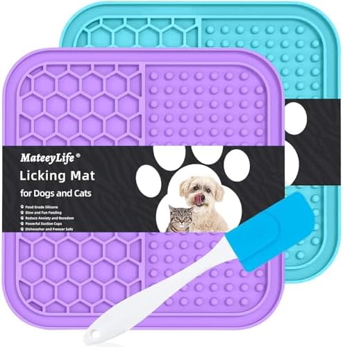 MateeyLife 2PCS Small Lick Mat for Dogs and Cats, Licking Mats for Dog Anxiety by MateeyLife