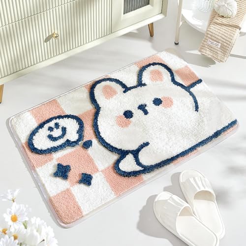 Molesun Rabbit Bath Mat 20x31, Soft Absorbent Microfiber Bath Rugs - Image 2