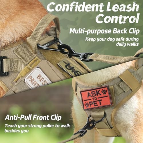 rabbitgoo Tactical Dog Harness for Small, Heavy Duty Military No Pull Vest - Image 2