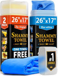 Premium Shammy Cloth for Car Drying – 2pk+1 Free – 26"x17" – Soft Chamois by MightyCleaner