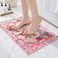 24x17 Inch Door Mat Indoor Entrance, Floral Area Rug Non Slip Pink by WelcometoBabovid