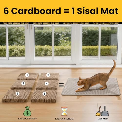 Conlun 2-Pack Cat Scratching Pads, 23.6x31.5in Sisal Wall & Couch Protector - Image 4