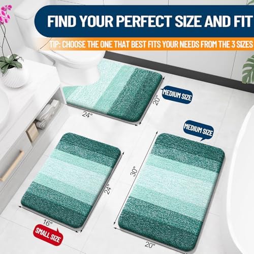 OLANLY Small Bathroom Rugs 24x16, Extra Soft Absorbent Microfiber Bath Rugs - Image 2
